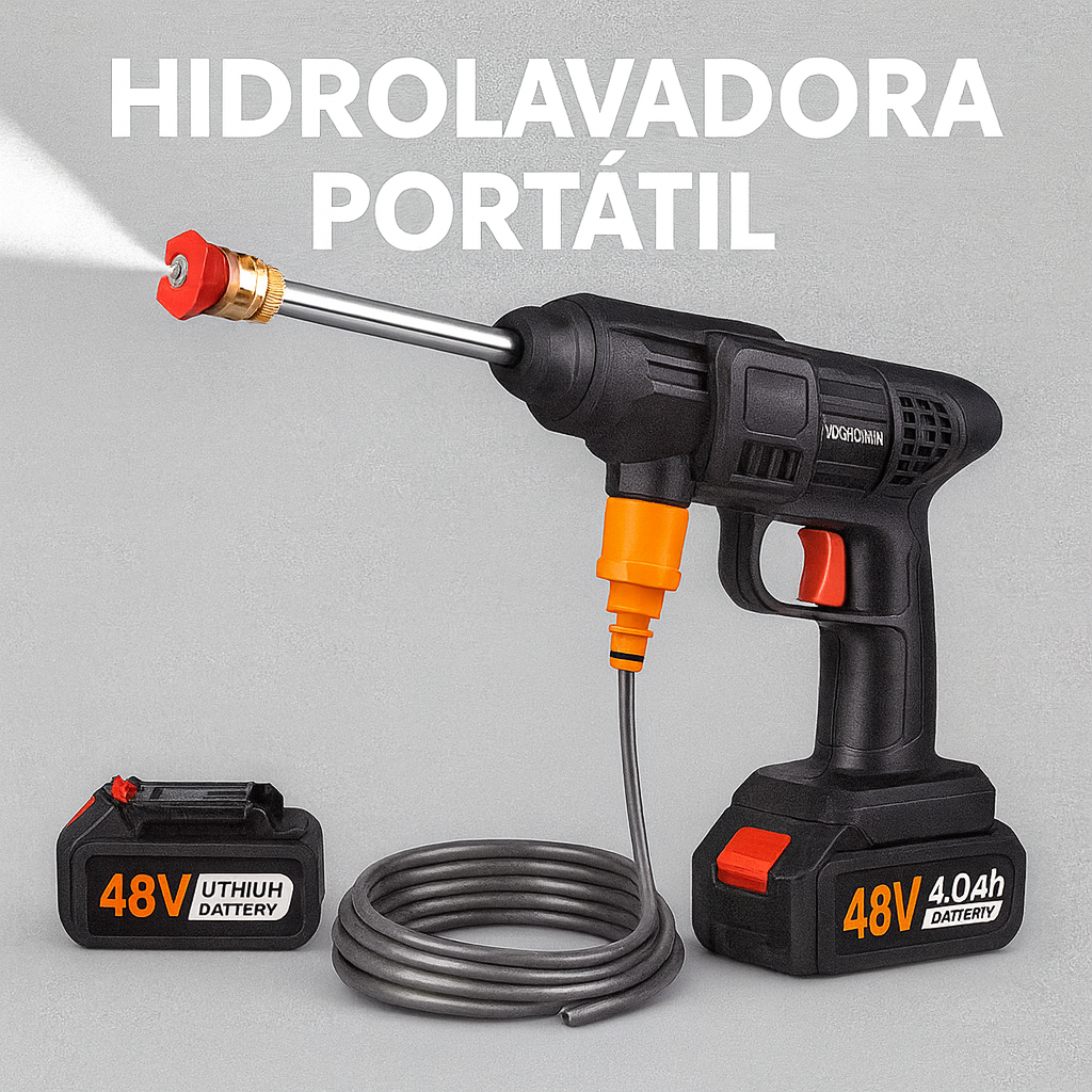 HIDROLAVADORA PORTATIL BATERIA X2 + OBSEQUIO BOQUILLA 6 CHORROS