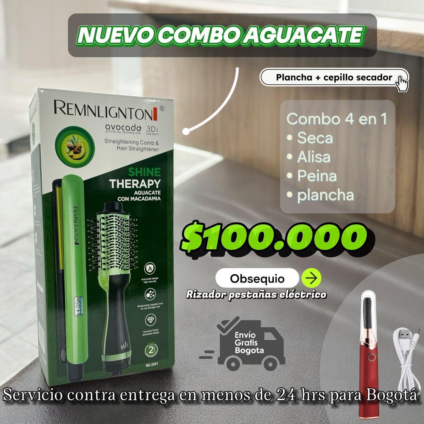 SÚPER COMBO AGUACATE + OBSEQUIO RIZADOR PESTAÑAS ELÉCTRICO!